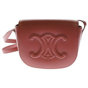 Celine Calfskin Shoulder Pink Bag Triomphe Cuir Folco